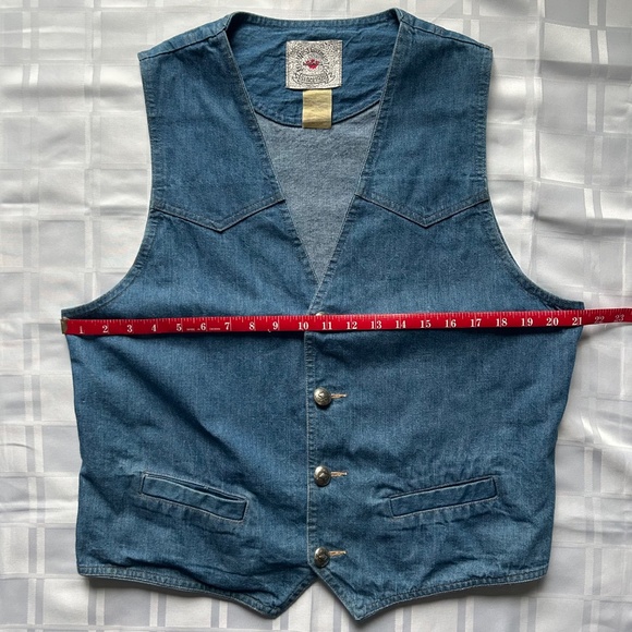 Mid-West Garment Co. (MWG) Vintage Button Closure Blue Denim Vest - Picture 5 of 14